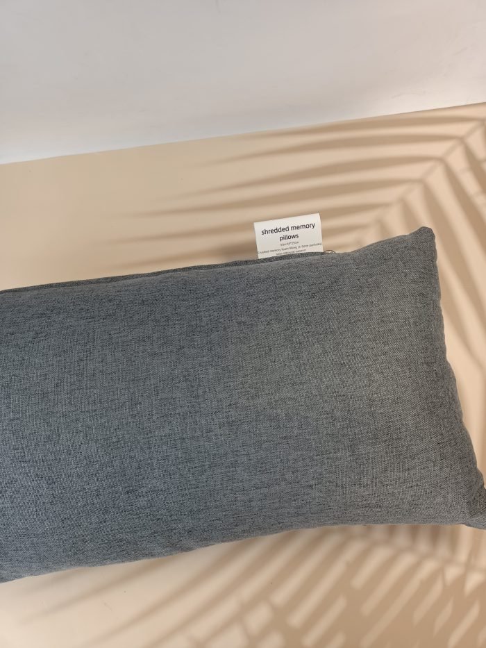 Shredded Memory Foam Bed Pillow – Adjustable Height, Breathable Cervical Support, Standard Size, Grey - Image 2