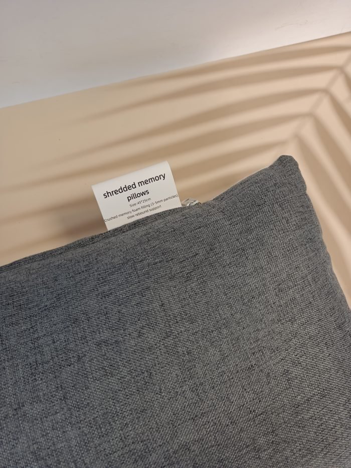 Shredded Memory Foam Bed Pillow – Adjustable Height, Breathable Cervical Support, Standard Size, Grey - Image 4